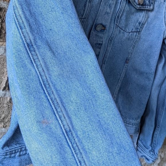 Vintage 90s Calvin Klein Jeans Double Stone Wash Denim Trucker Jacket Large - Picture 7 of 10